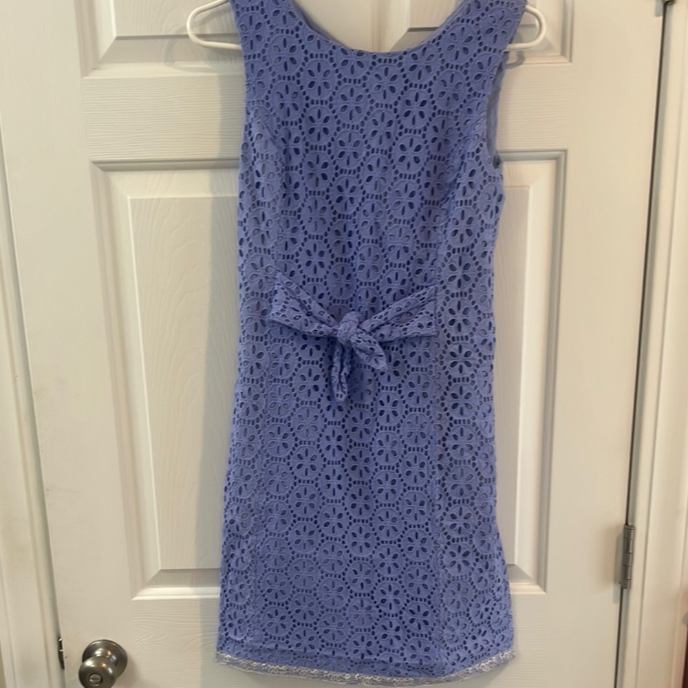 Lily Pulitzer Blue Sheath Midi Dress with Scoop Neck